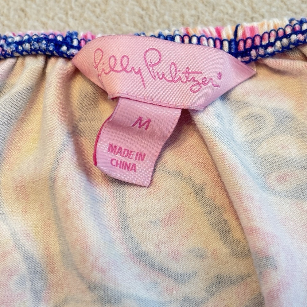 Stretch Knit Romper Lilly Pulitzer  Women's Lana Off Shoulder Can't Resist Print - Picture 4 of 15